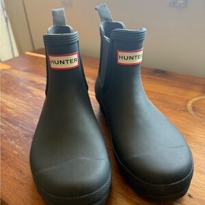 Hunter Women Low Dark Grey Rain Boots